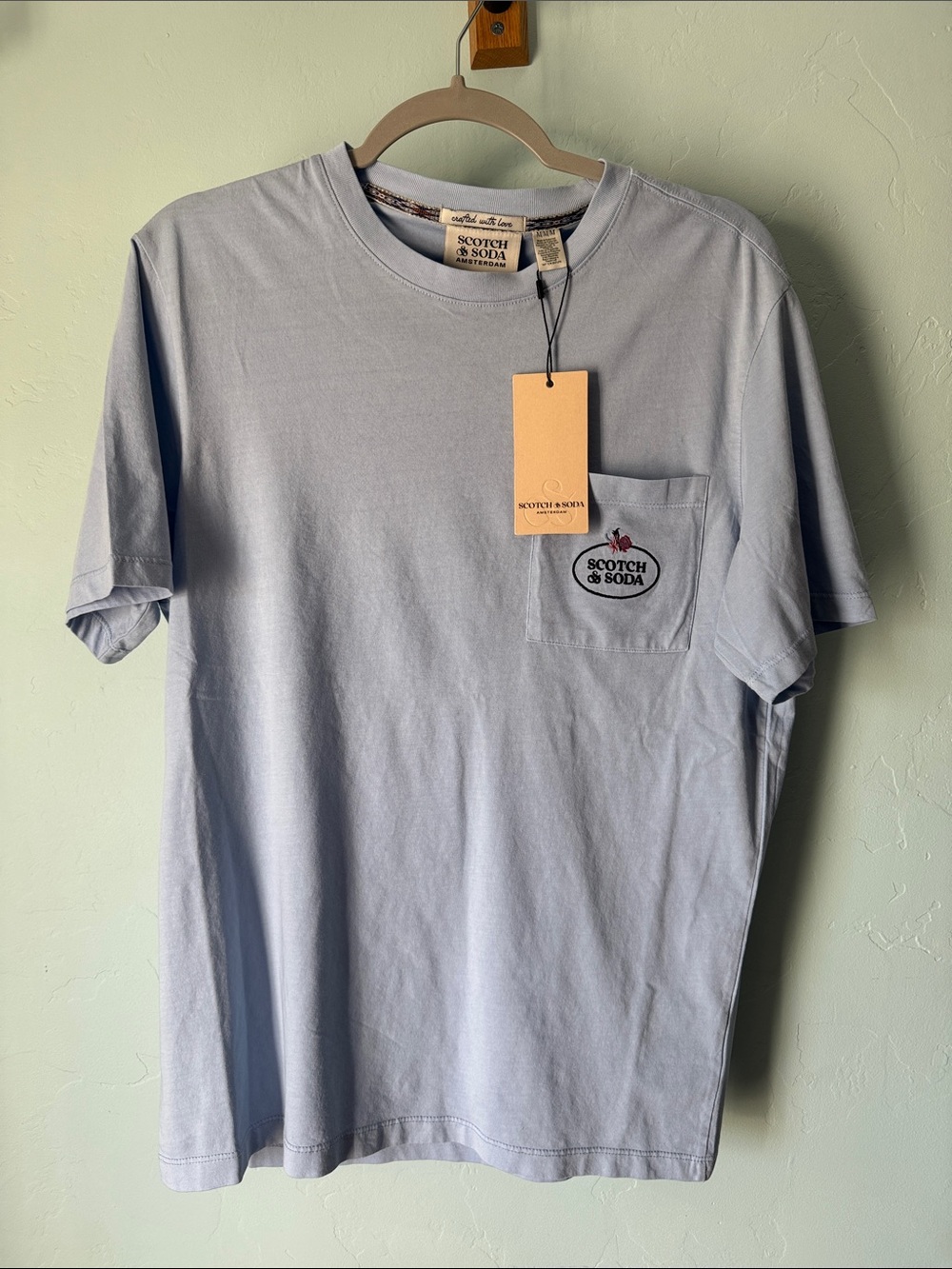 Scotch & Soda Soft Light Blue Chest Pocket Tee